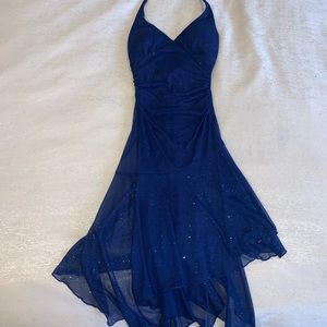 Navy blue sparkly formal dress